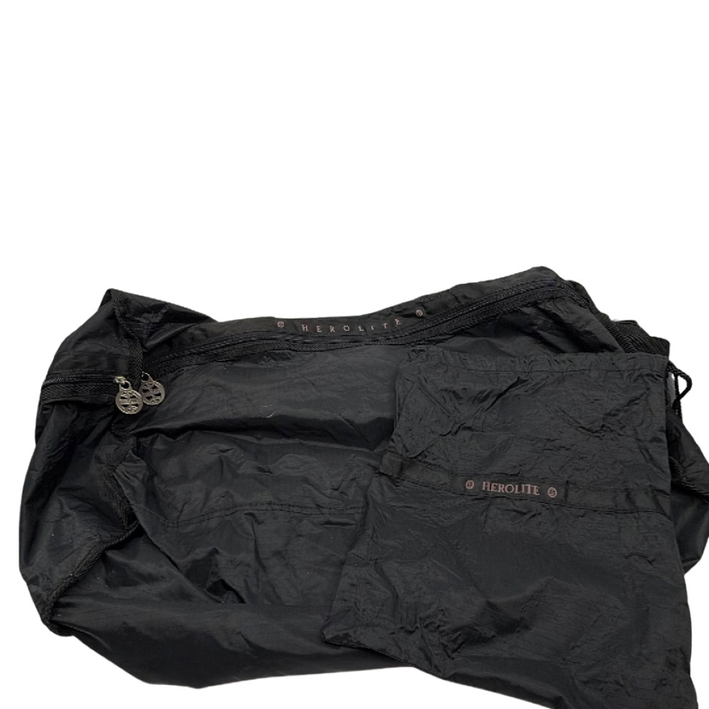 Herolite Packable Travel Black Nylon Duffle Bag